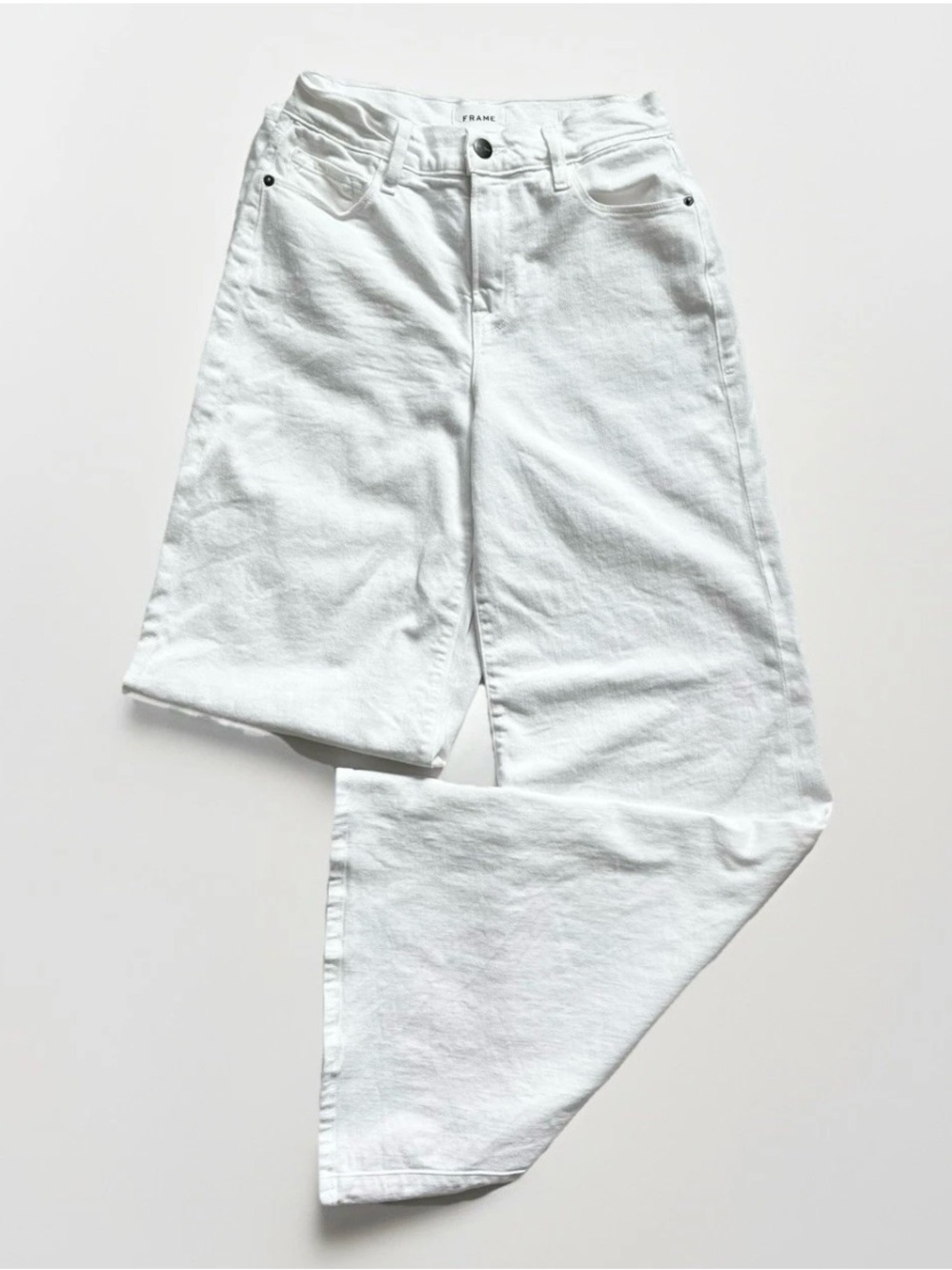 Frame Denim White Wide-Leg Jeans